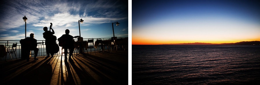 musicians during wedding in cinque terre, amazing sunset