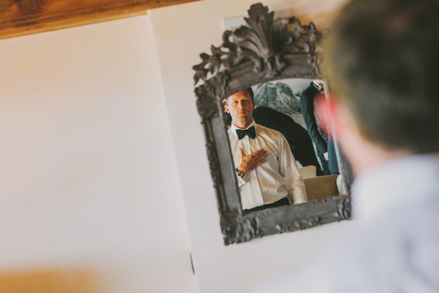 groom and his boys are getting ready for the wedding at LeCrans Hotel in Crans-Montana