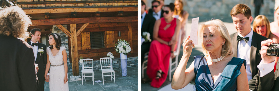 kate and chris' wedding ceremony at LeCrans Hotel in Crans-Montana, Switzerland