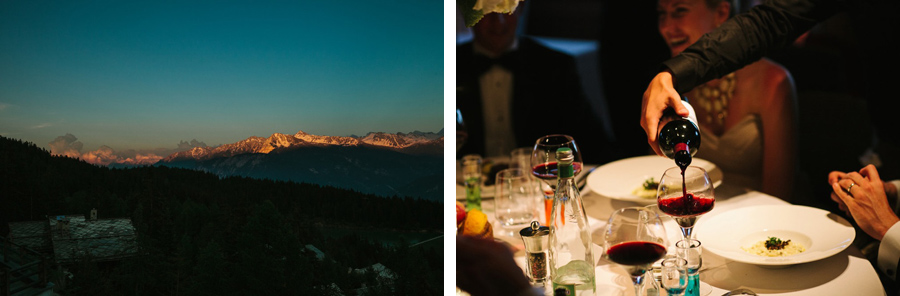 wedding reception at LeCrans Hotel in Crans-Montana, Switzerland