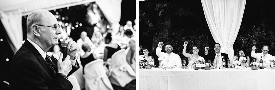 speeches during wedding reception in tuscany