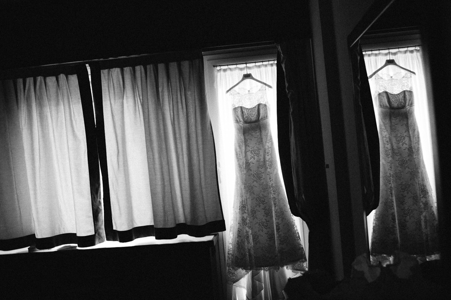 bride's dress at getting ready destination wedding italy