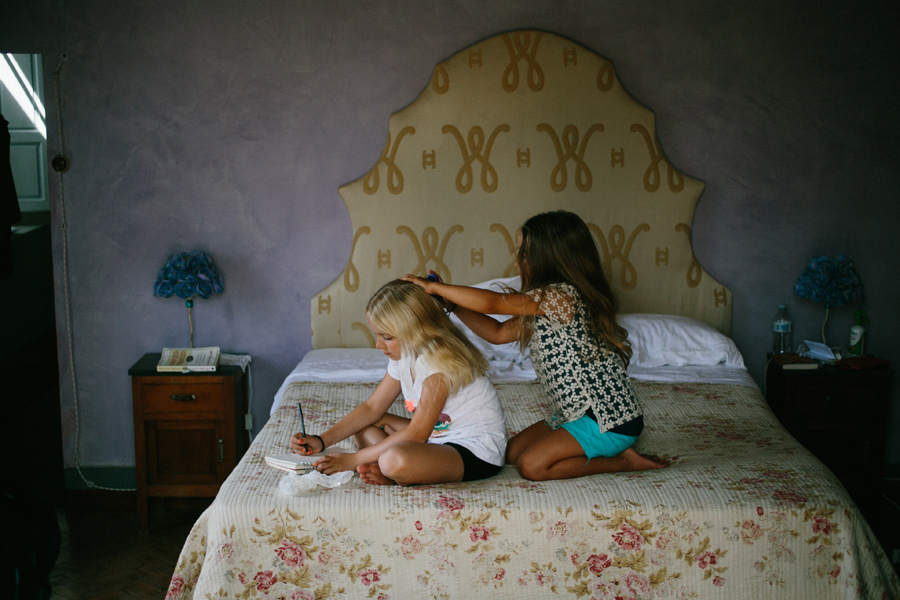 kids getting ready Umbria Wedding