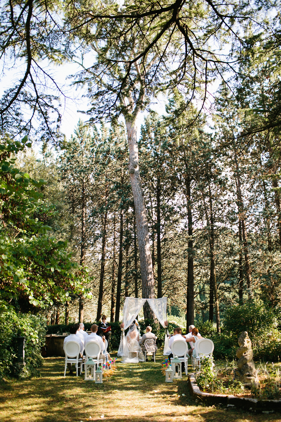 Umbria Wedding Ceremony under trees
