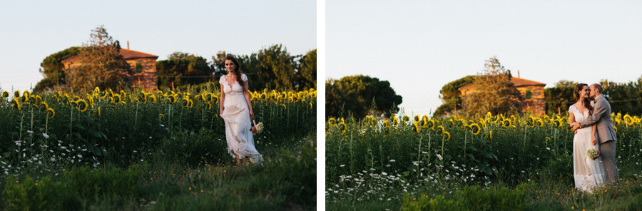 Wedding Portraits Italy Sunflowers