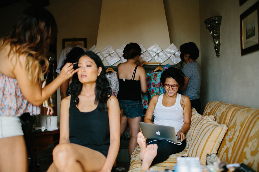 Bride Getting Ready Villa Baroncino Italy Wedding Photographer