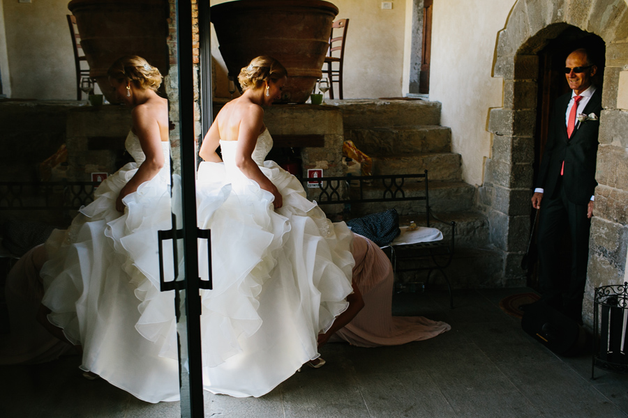 Bride Getting ready first view with her father