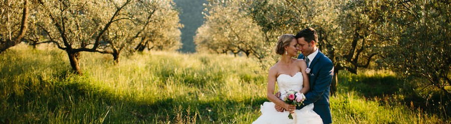Bride and groom wedding portrait castello del trebbio