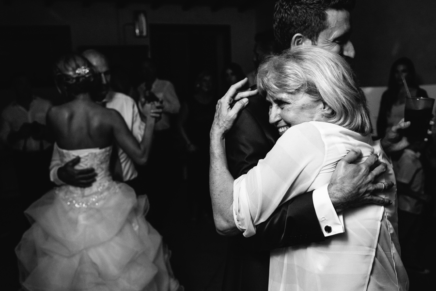 Groom and his mother dancing wedding reception