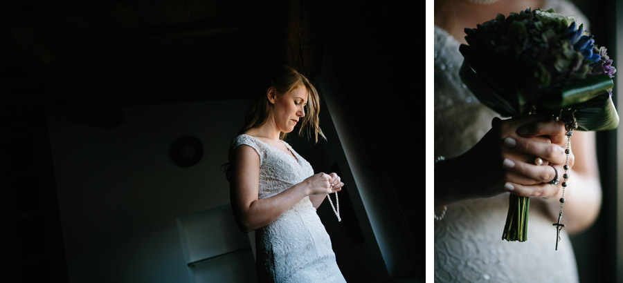 Bridal bouquet with crucifix