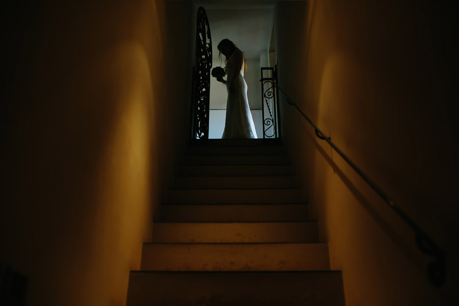 bride getting ready before destination wedding in tuscany