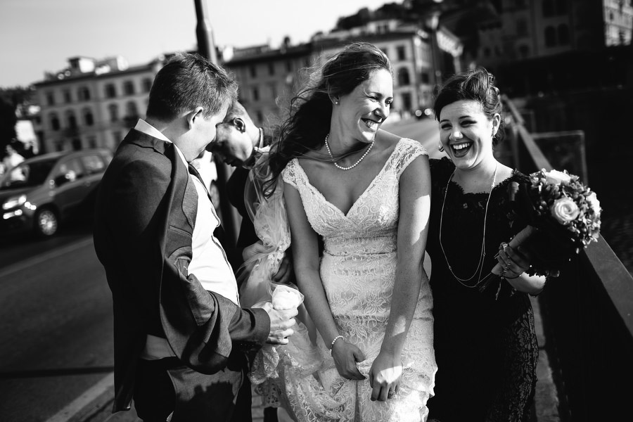 bride and her best friend at wedding in florence