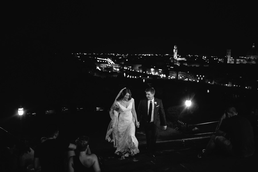 bride and groom wedding in piazza michelangelo florence