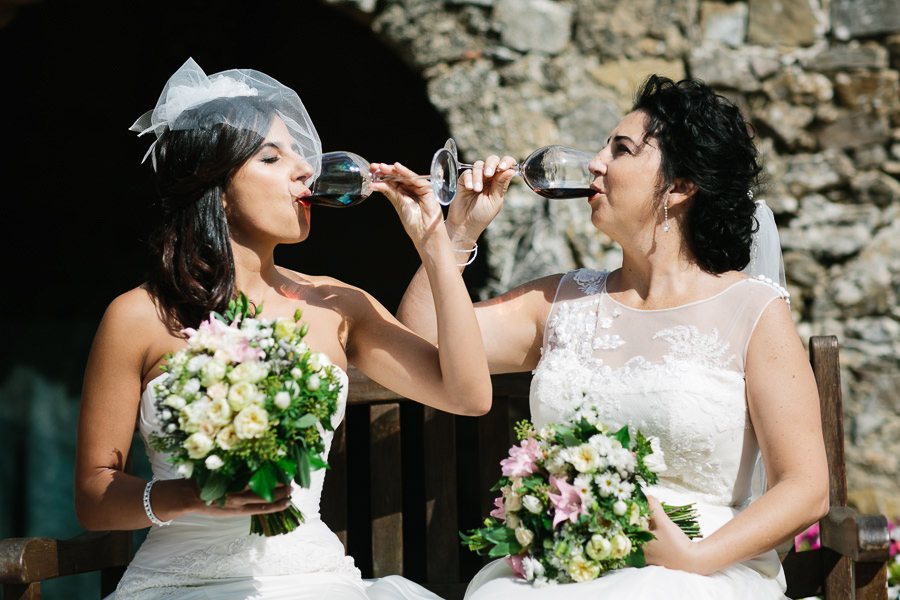 Lesbian Brides Wine Wedding