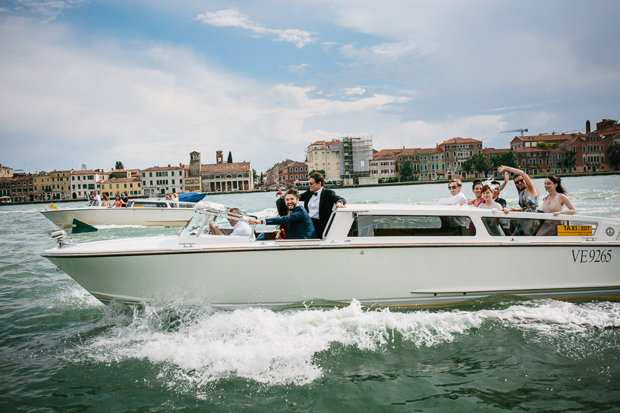 Wedding ceremony boat tour Venice