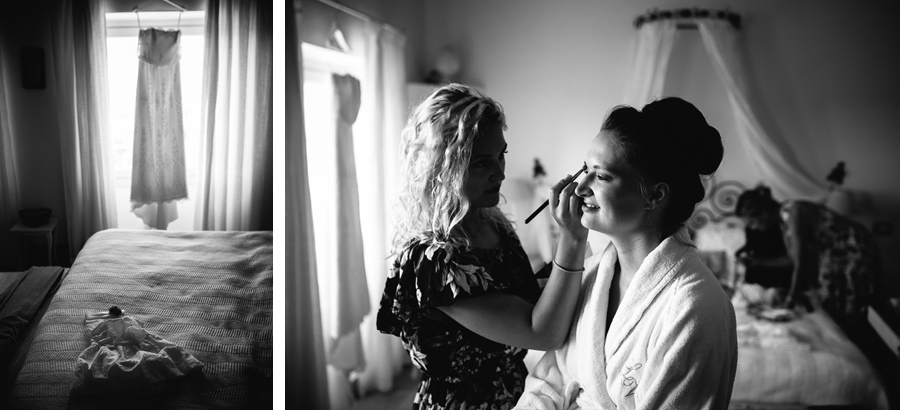 Bride getting ready piemonte wedding la villa hotel