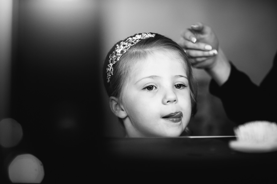 Little girl at castello di meleto wedding