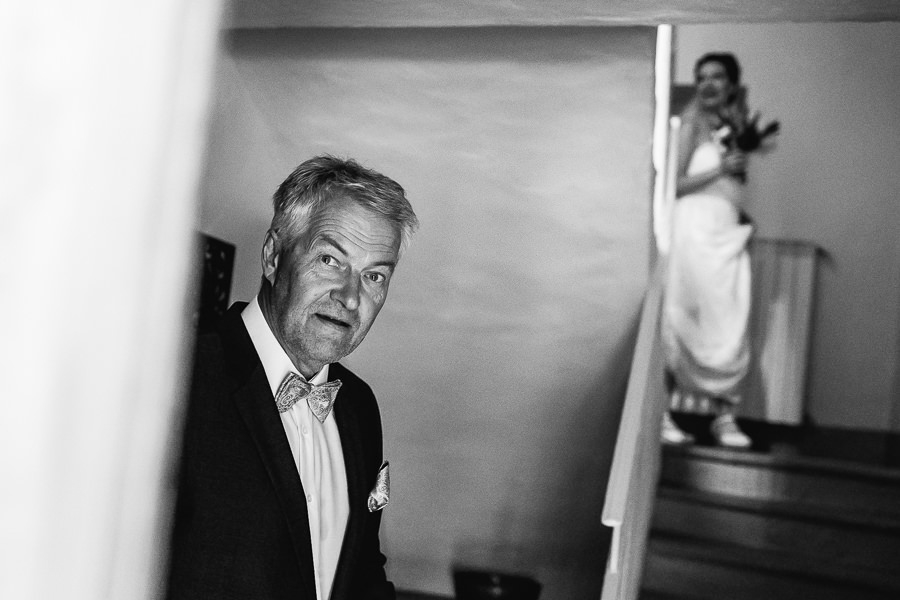 father of the bride before walking down the aisle