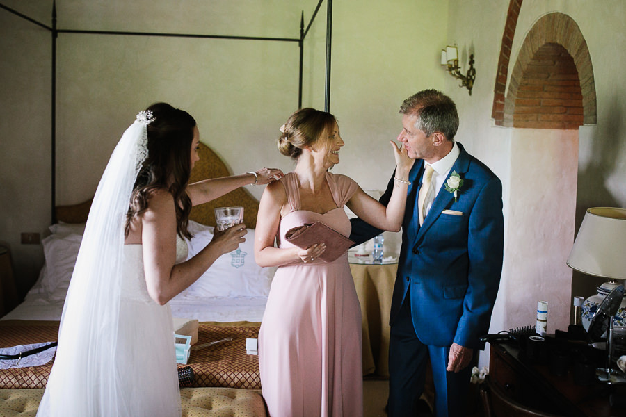 Bride and her father at Wedding at Castello di Spaltenna
