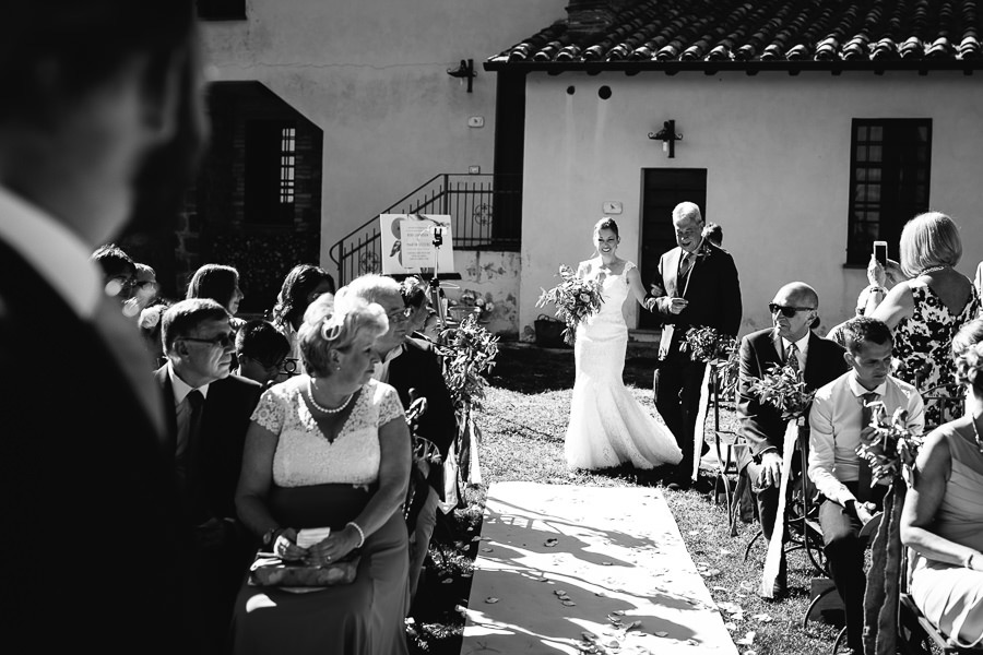 Groom waiting for Bride at Wedding in Umbria