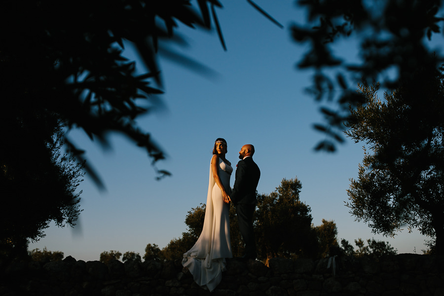 bride and groom wedding portrait in apulia italy