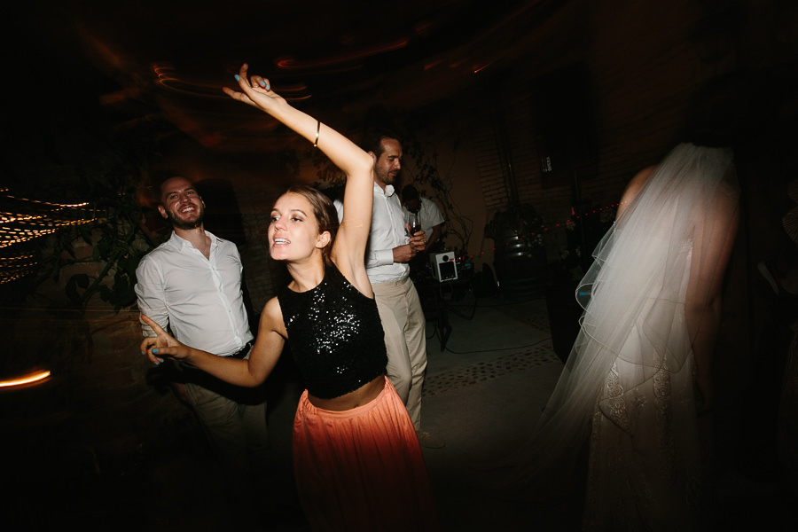 dancing wedding guests