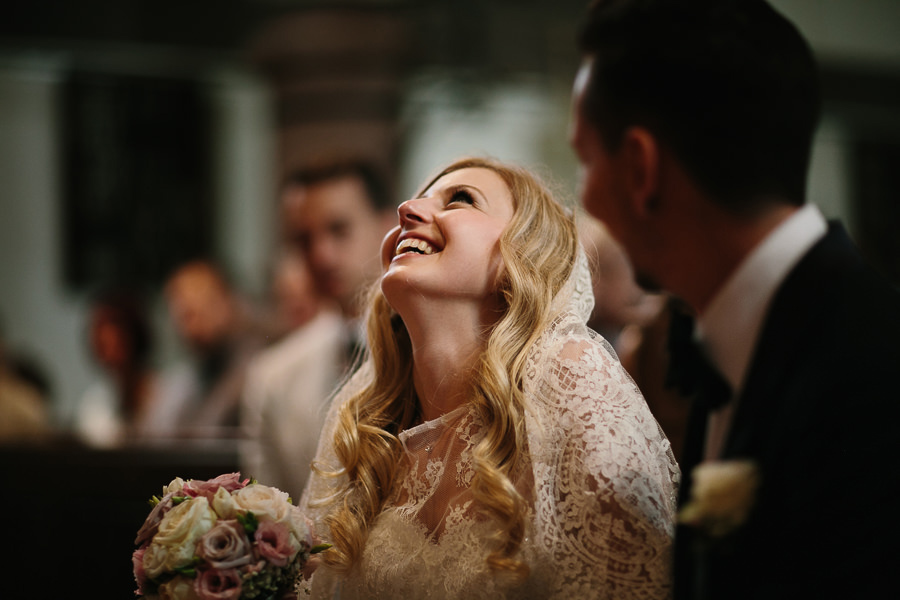 smiling bride meran wedding