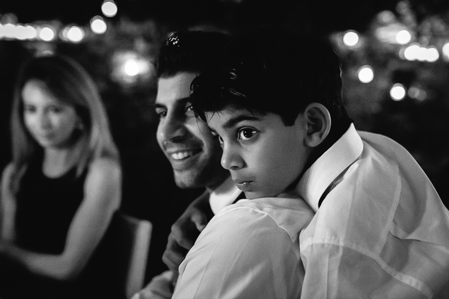 little boy during wedding reception