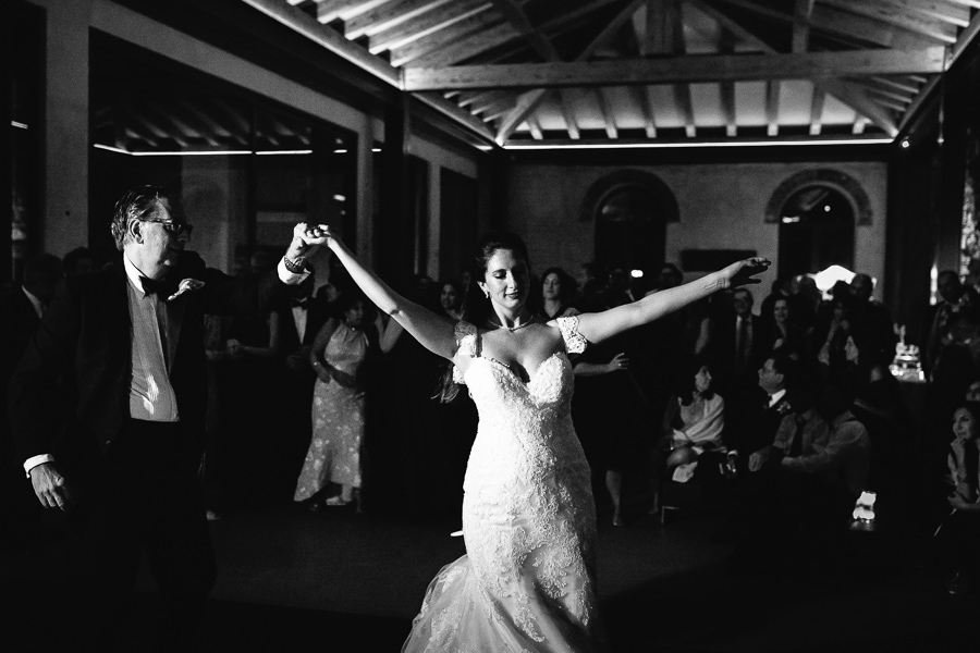 bride dancing with her dad at la cervara abbey