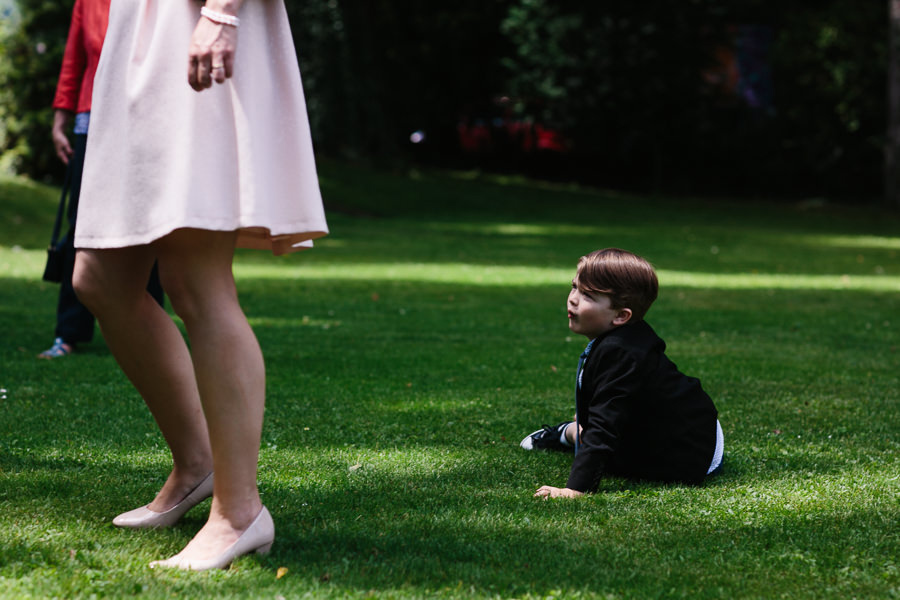 little boy in the garden