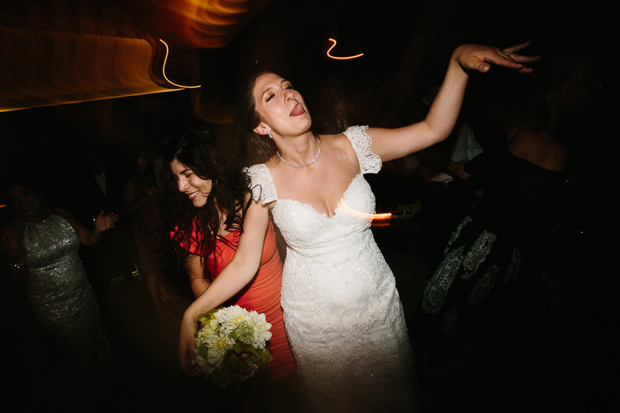 bride dancing happily