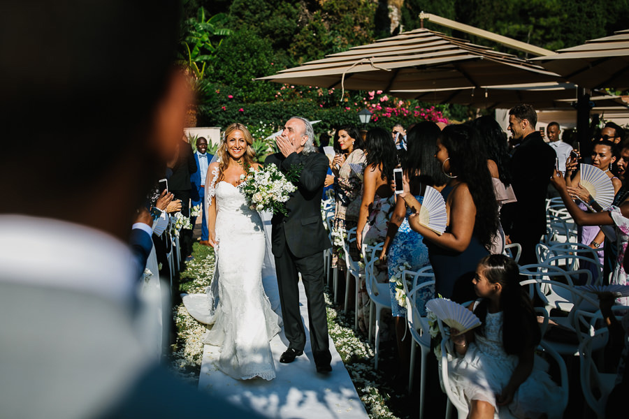 bride and her father wedding ceremony timeo