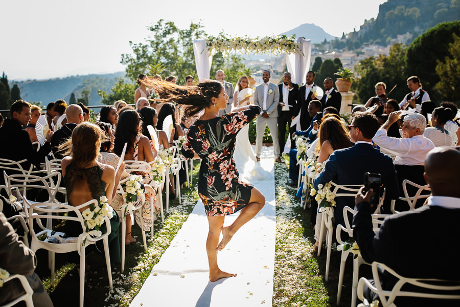 lady dancing during wedding ceremony