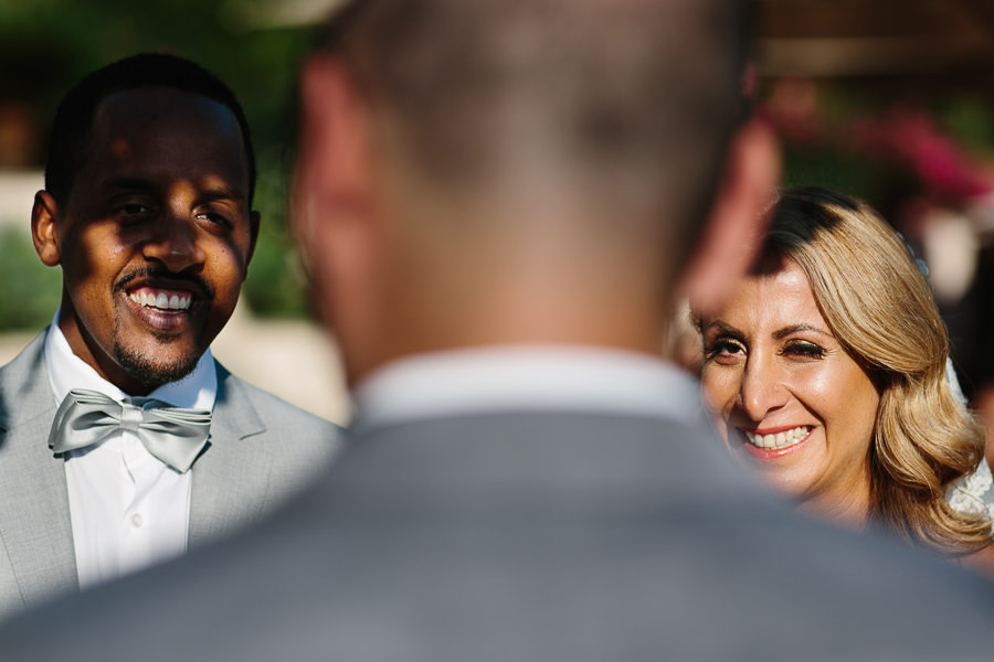 bride and groom during wedding ceremony in taormina