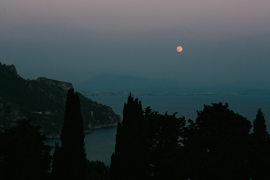 beautiful moon at villa cimbrone