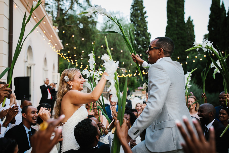 nazanin and sirak during wedding reception in taormina