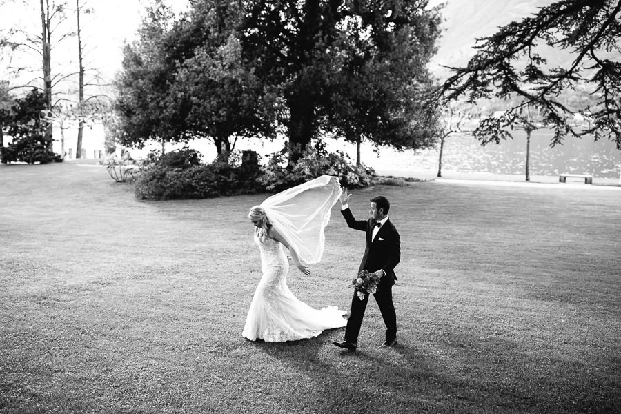 Beautiful Wedding Portrait Lake Como Villa Melzi