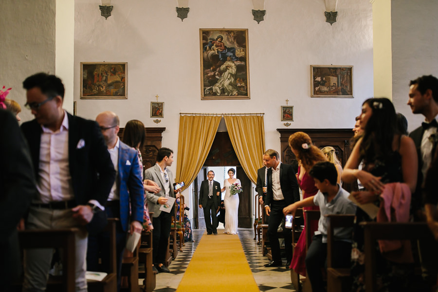 Bride entrance Church Certosa di Pontignano Siena Wedding