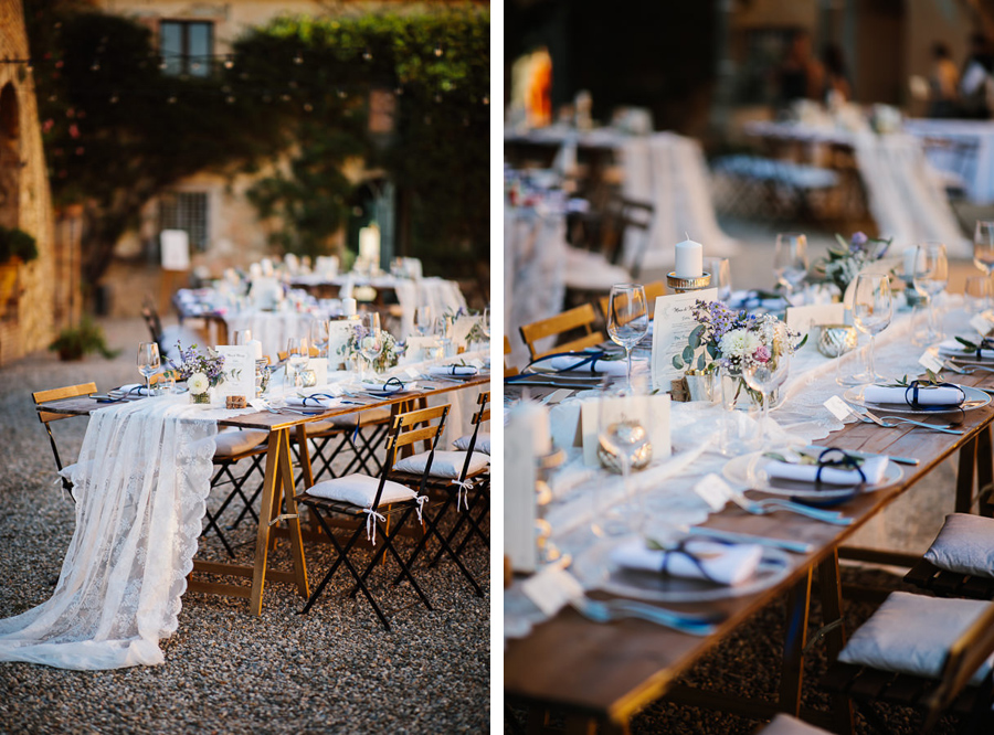 Table Setting Villa Catignano Wedding Photographer