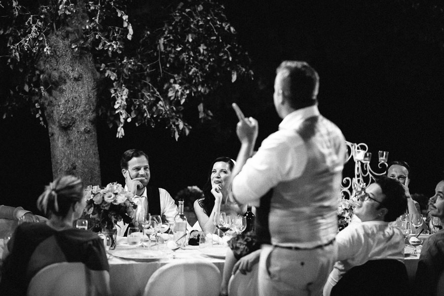 Emotional Bride during Tenuta Mocajo Dinner