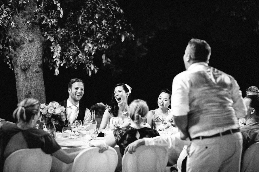 Emotional Bride during Tenuta Mocajo Dinner