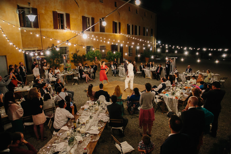 Bride and Groom dancing Tango in Tuscany