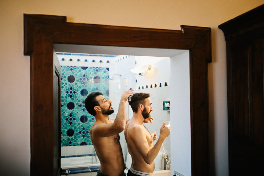 same-sex wedding preparation villa cimbrone ravello amalfi coast