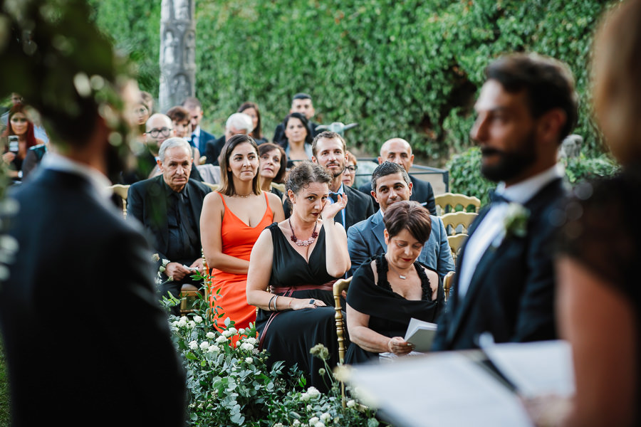 Romantic same-sex wedding ceremony tea room villa cimbrone photo