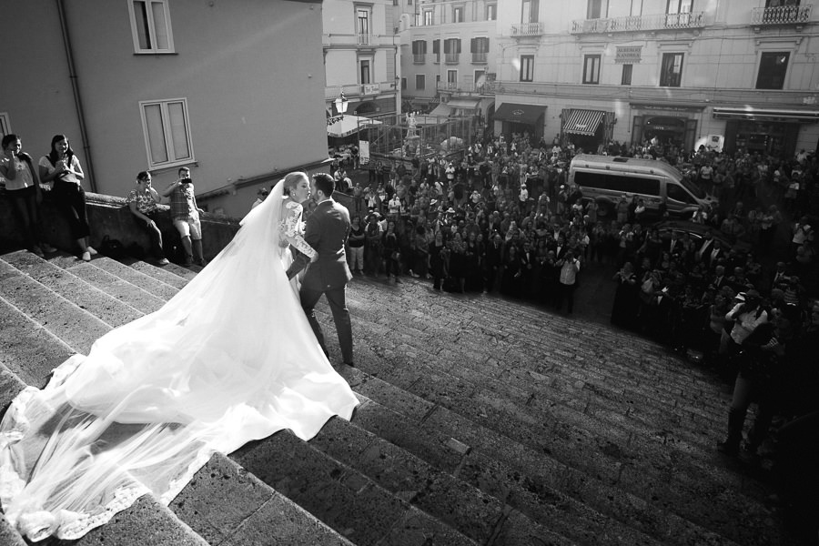 Amalfi Cathedral steps wedding portrait