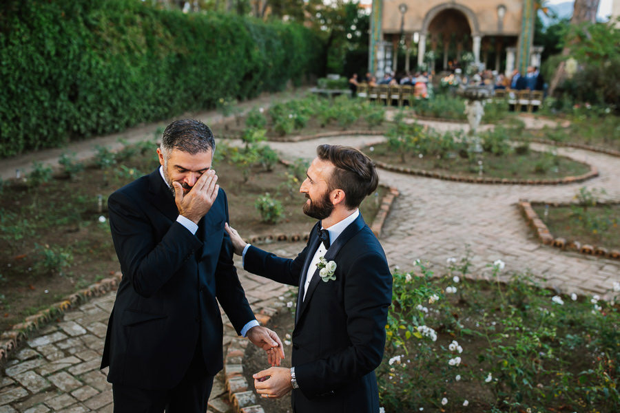 tears during wedding ceremony at villa cimbrone