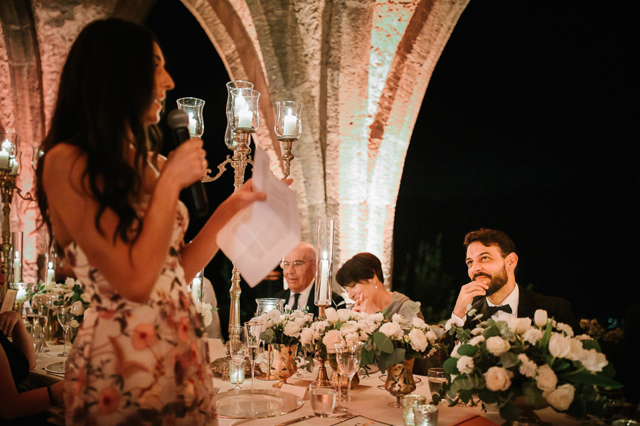 villa cimbrone wedding dinner at the crypt