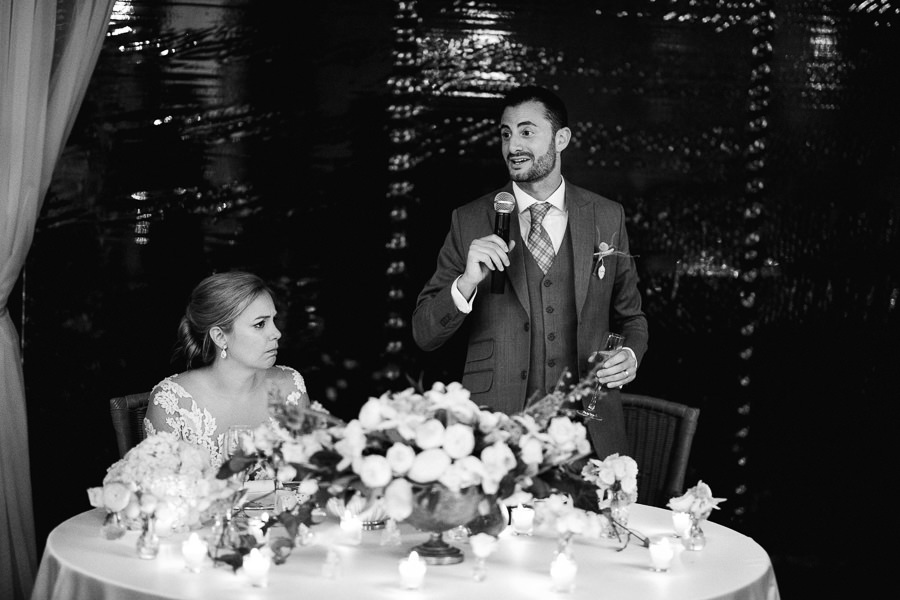 Romantic Moment between Bride and Groom at Villa Eva Wedding Rec