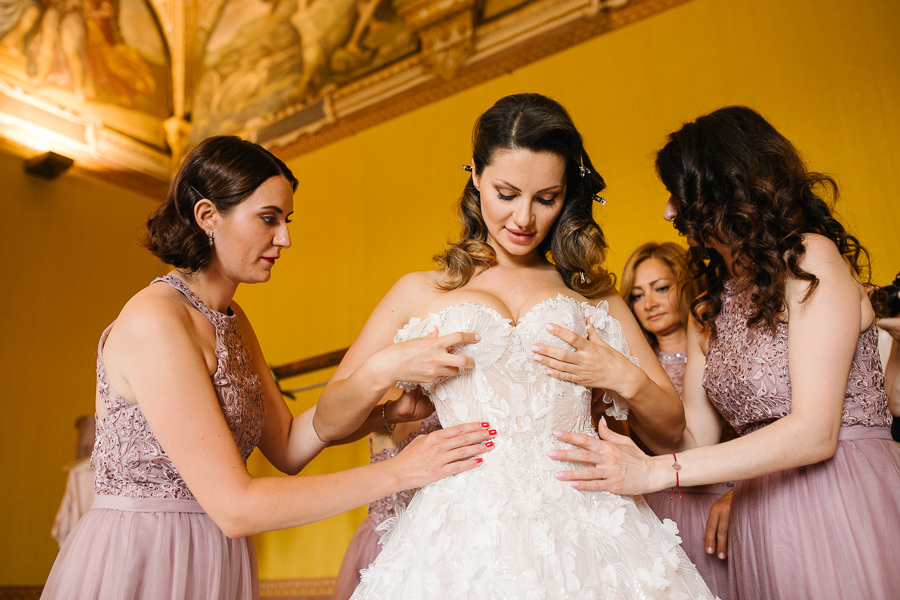 Bride getting ready at Villa Corsini Wedding Photographer