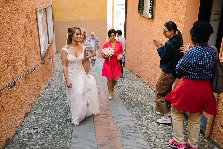 Portofino Wedding Bride Walking Harbour